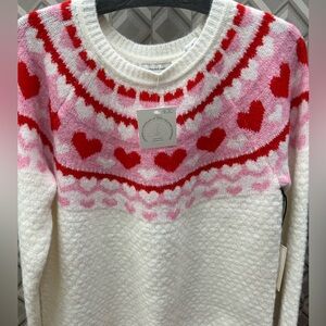 Valentines Sweater cupcakes & cashmere Heart Pattern Red and Pink ❤️💕
